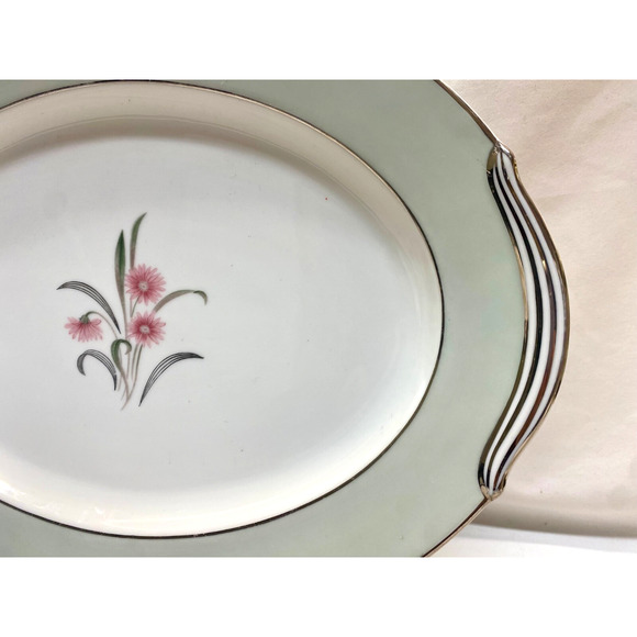 Noritake Porcelain China Regina w/Platinum Large Platter 13.5"x10" - Picture 4 of 10